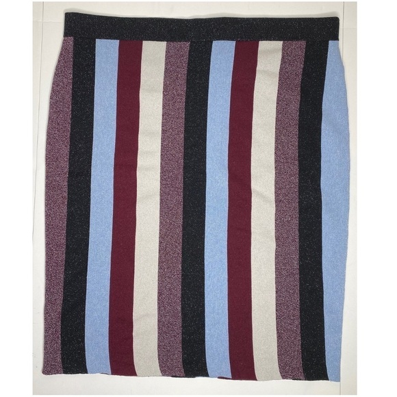 INC Multi Striped Pencil Skirt Lurex-Trim Glitter Plus Sz 3X - Picture 2 of 8